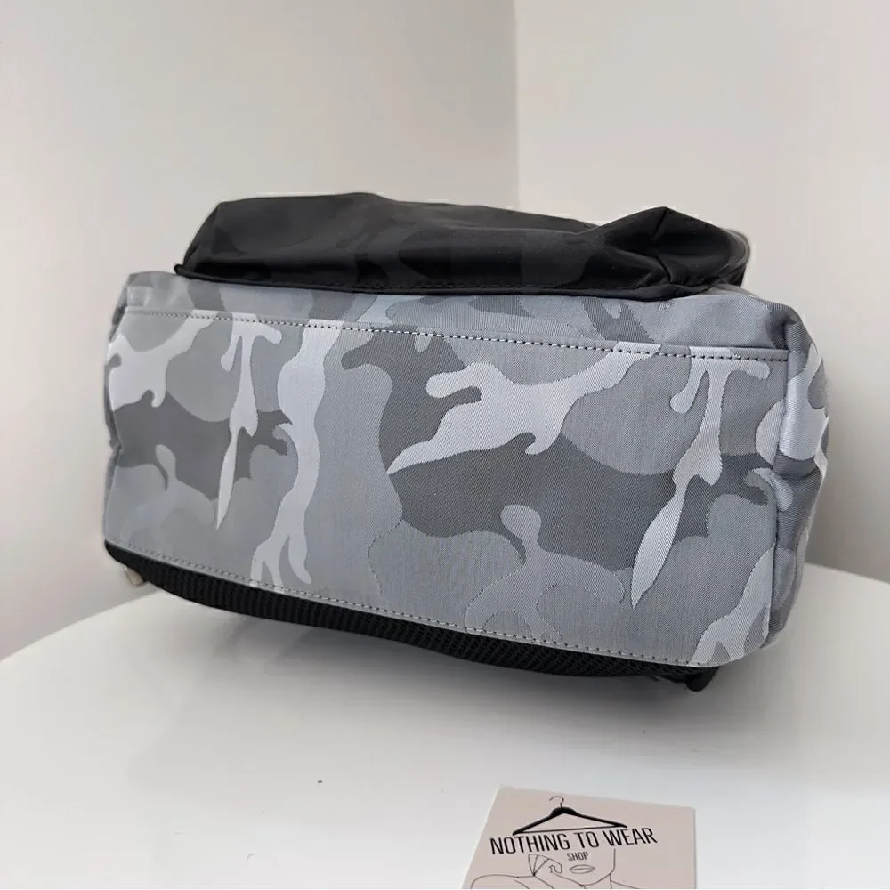 PHILIPP PLEIN SPORT Backpack Camo Grey Logo Camouflage Designer